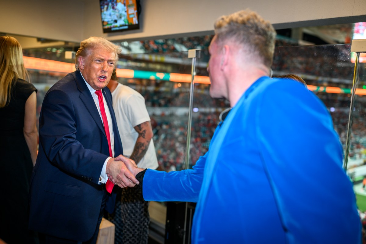 President Donald Trump attends the College Football National Championship game between the Miami Hurricanes and the Indiana Hoosiers, Monday, January 19, 2026, at the Hard Rock Stadium in Miami Gardens, Florida. (Official White House Photo by Daniel Torok)