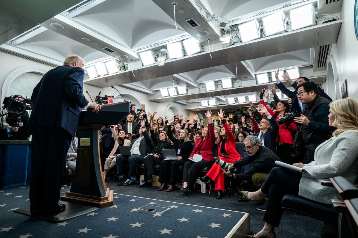 President Donald Trump addresses members of the media in the James S. Brady Press Briefing Room, Tuesday, January 20, 2026. (Official White House Photo by Joyce N. Boghosian)