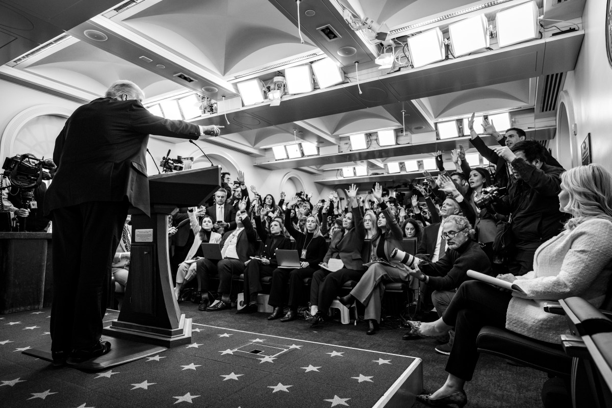 President Donald Trump addresses members of the media in the James S. Brady Press Briefing Room, Tuesday, January 20, 2026. (Official White House Photo by Joyce N. Boghosian)