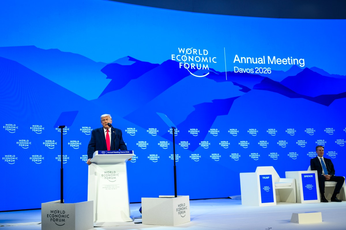 President Donald Trump delivers remarks at the World Economic Forum in Davos, Switzerland on Wednesday, January 21, 2026, at the Davos Congress Center. (Official White House Photo by Daniel Torok)
