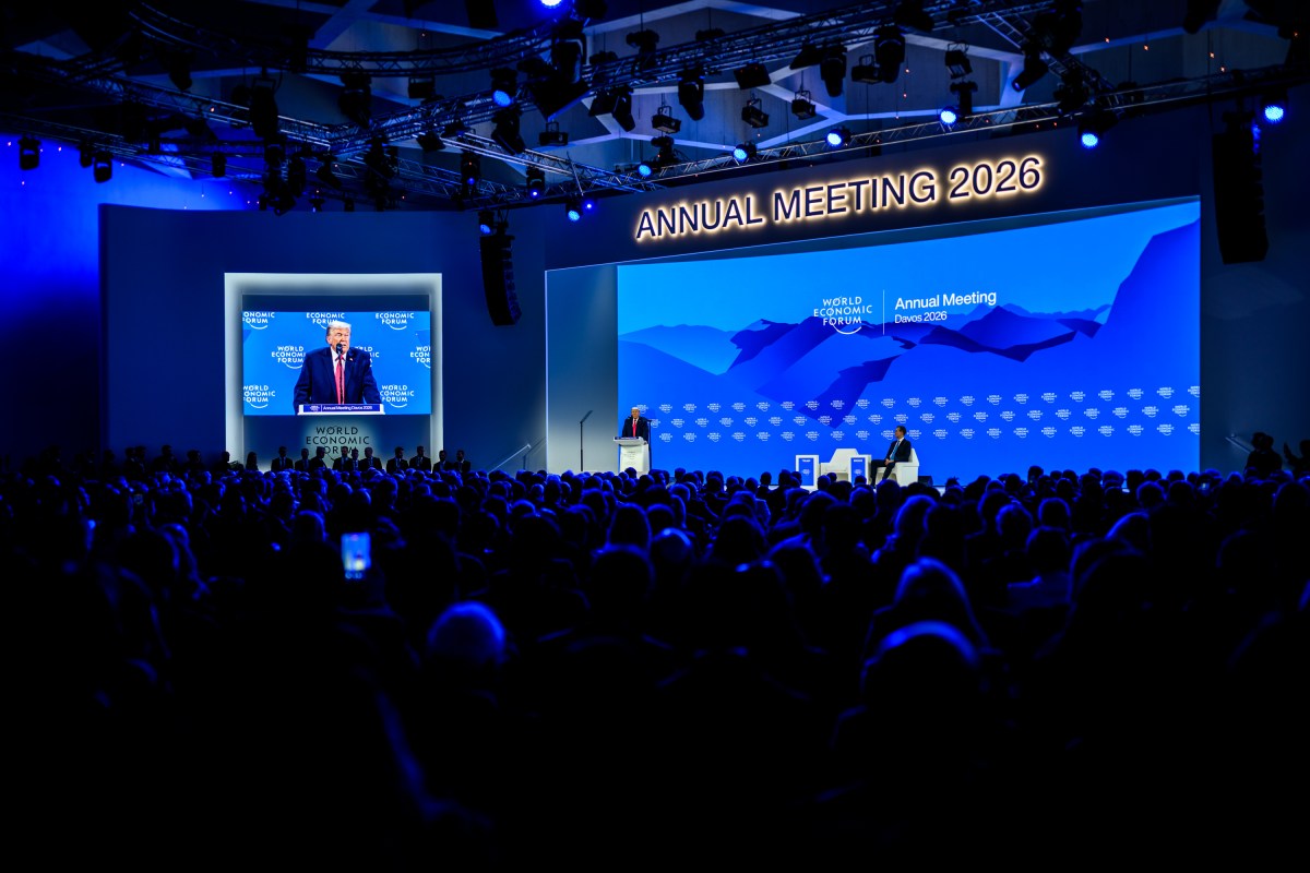 President Donald Trump delivers remarks at the World Economic Forum in Davos, Switzerland on Wednesday, January 21, 2026, at the Davos Congress Center. (Official White House Photo by Daniel Torok)