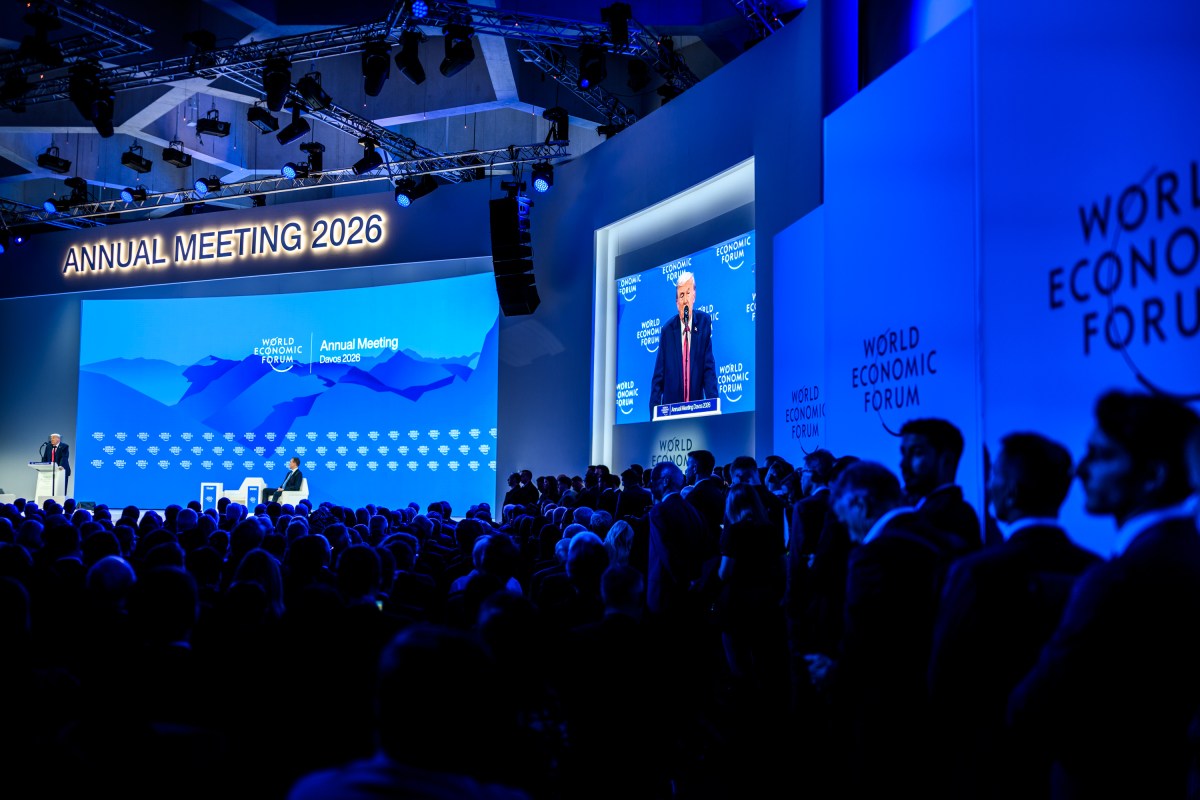 President Donald Trump delivers remarks at the World Economic Forum in Davos, Switzerland on Wednesday, January 21, 2026, at the Davos Congress Center. (Official White House Photo by Daniel Torok)