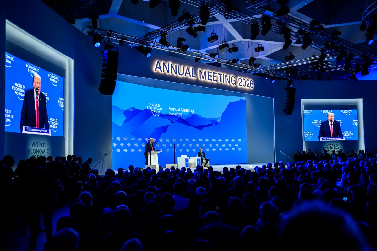 President Donald Trump delivers remarks at the World Economic Forum in Davos, Switzerland on Wednesday, January 21, 2026, at the Davos Congress Center. (Official White House Photo by Daniel Torok)