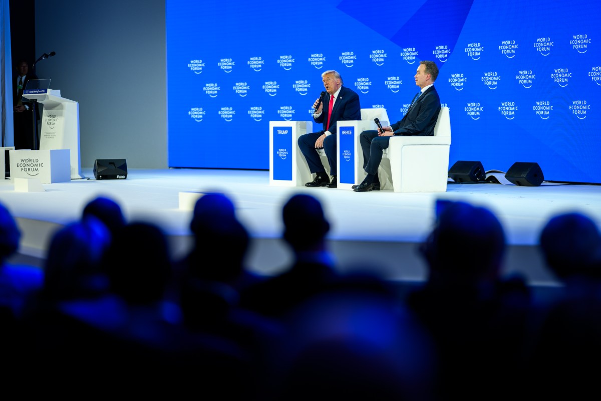 President Donald Trump delivers remarks at the World Economic Forum in Davos, Switzerland on Wednesday, January 21, 2026, at the Davos Congress Center. (Official White House Photo by Daniel Torok)