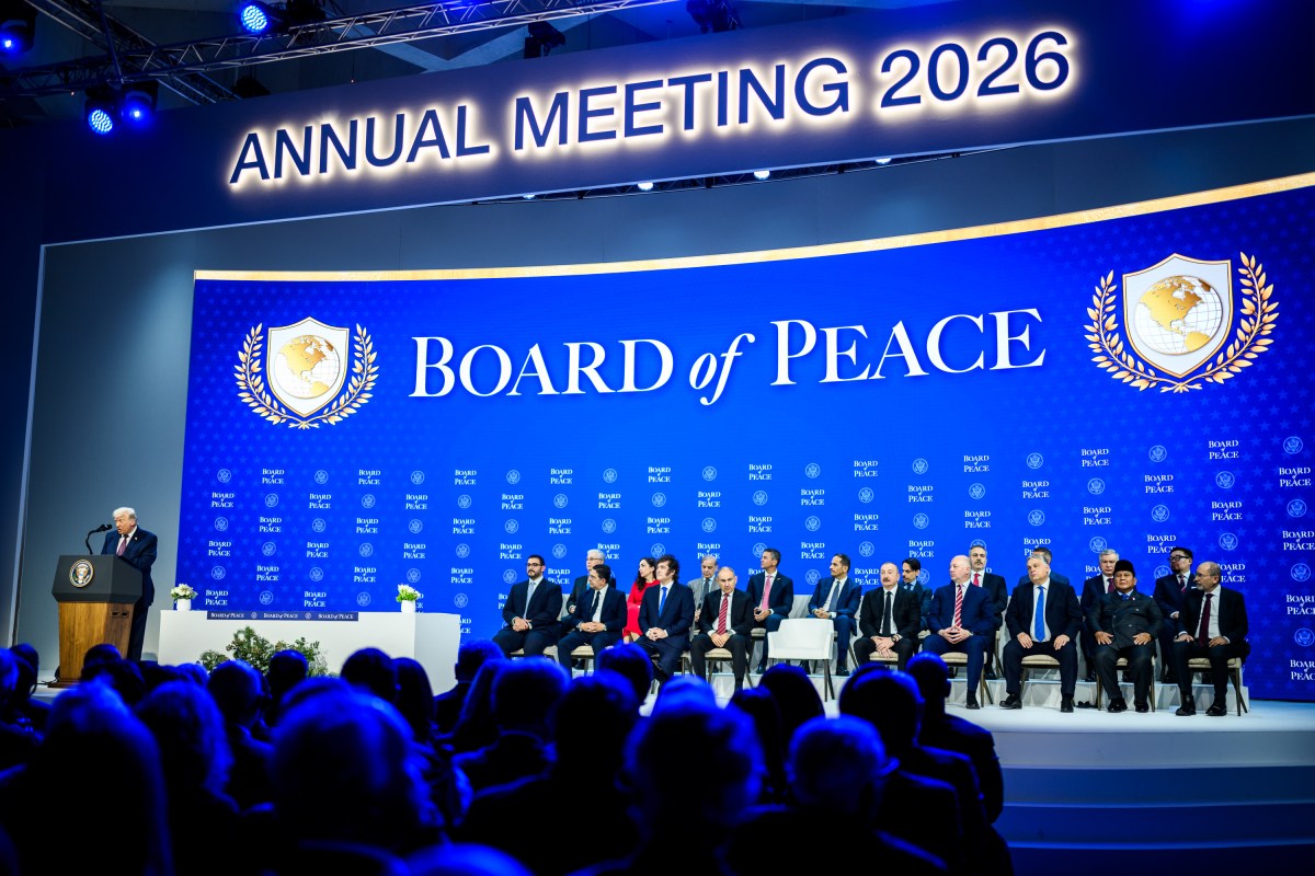 President Donald Trump participates in the Board of Peace Charter Announcement and Signing ceremony during the World Economic Forum, Thursday, January 22, 2026, at the Davos Congress Center in Davos, Switzerland. (Official White House Photo by Daniel Torok)