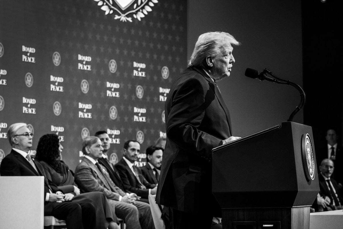 President Donald Trump participates in the Board of Peace Charter Announcement and Signing ceremony during the World Economic Forum, Thursday, January 22, 2026, at the Davos Congress Center in Davos, Switzerland. (Official White House Photo by Daniel Torok)