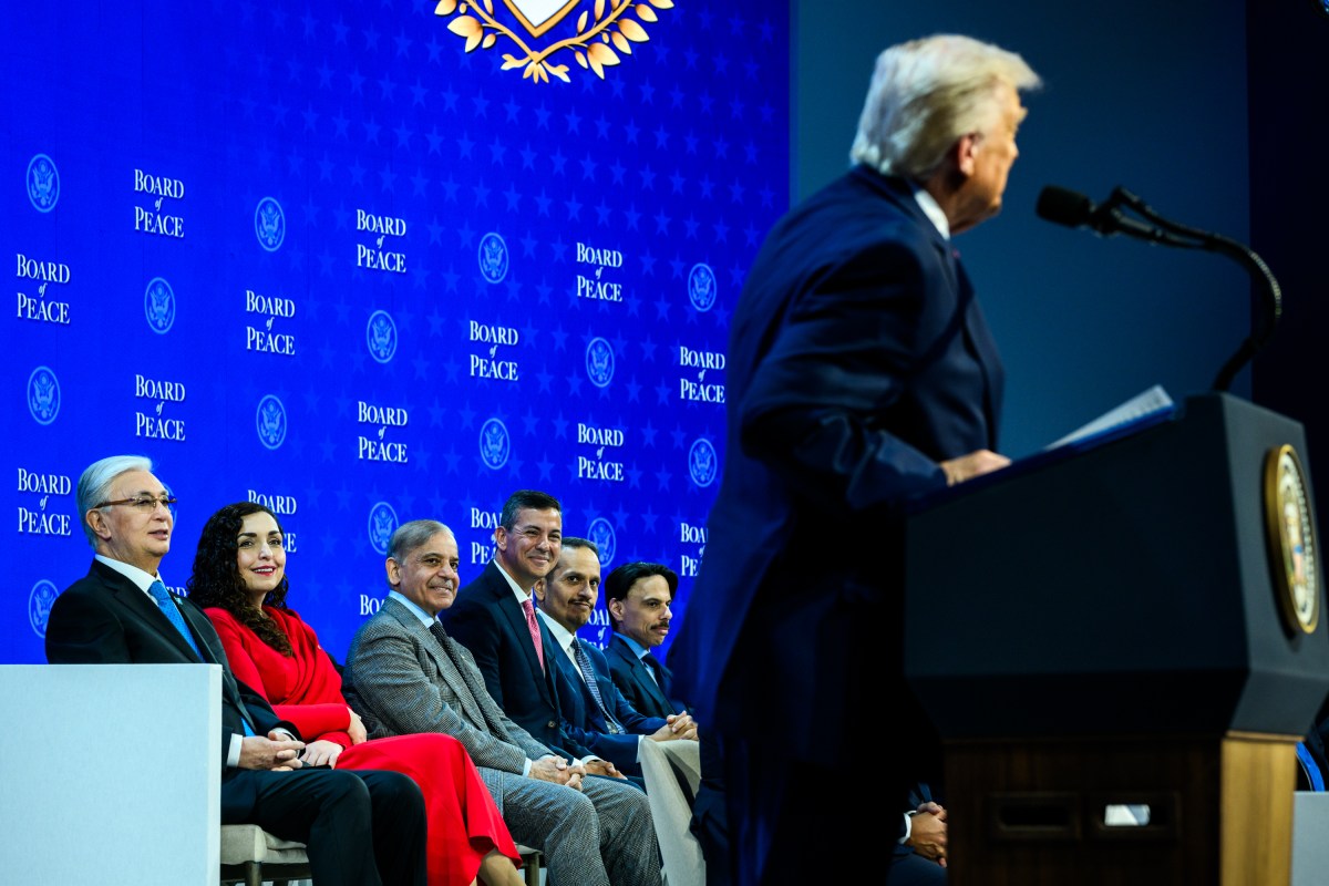 President Donald Trump participates in the Board of Peace Charter Announcement and Signing ceremony during the World Economic Forum, Thursday, January 22, 2026, at the Davos Congress Center in Davos, Switzerland. (Official White House Photo by Daniel Torok)