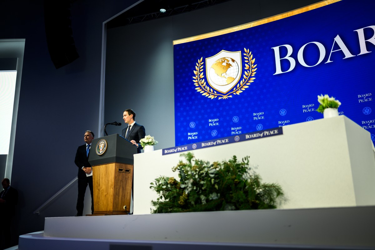 President Donald Trump participates in the Board of Peace Charter Announcement and Signing ceremony during the World Economic Forum, Thursday, January 22, 2026, at the Davos Congress Center in Davos, Switzerland. (Official White House Photo by Daniel Torok)
