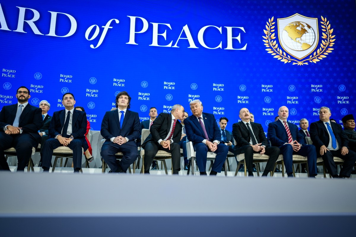 President Donald Trump participates in the Board of Peace Charter Announcement and Signing ceremony during the World Economic Forum, Thursday, January 22, 2026, at the Davos Congress Center in Davos, Switzerland. (Official White House Photo by Daniel Torok)