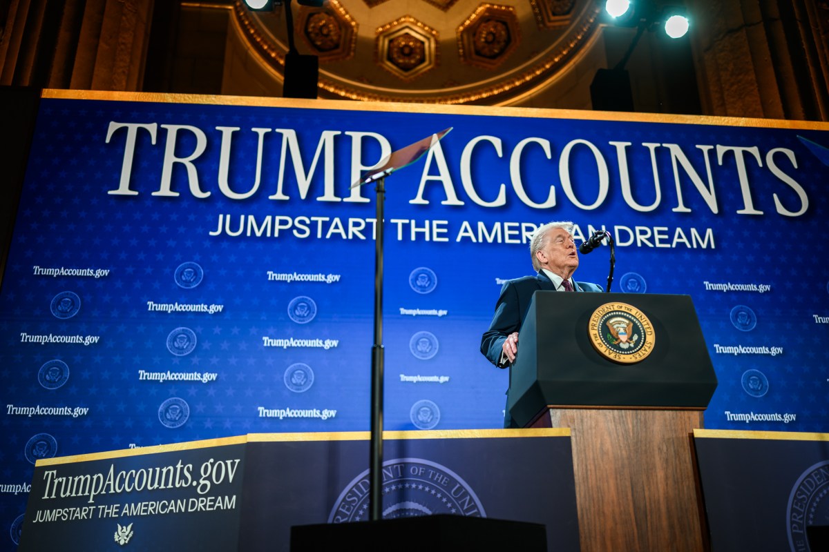 President Donald Trump delivers remarks on Trump Accounts at the Andrew W. Mellon Auditorium in Washington, D.C., Wednesday, January 28, 2026. (Official White House Photo by Daniel Torok)