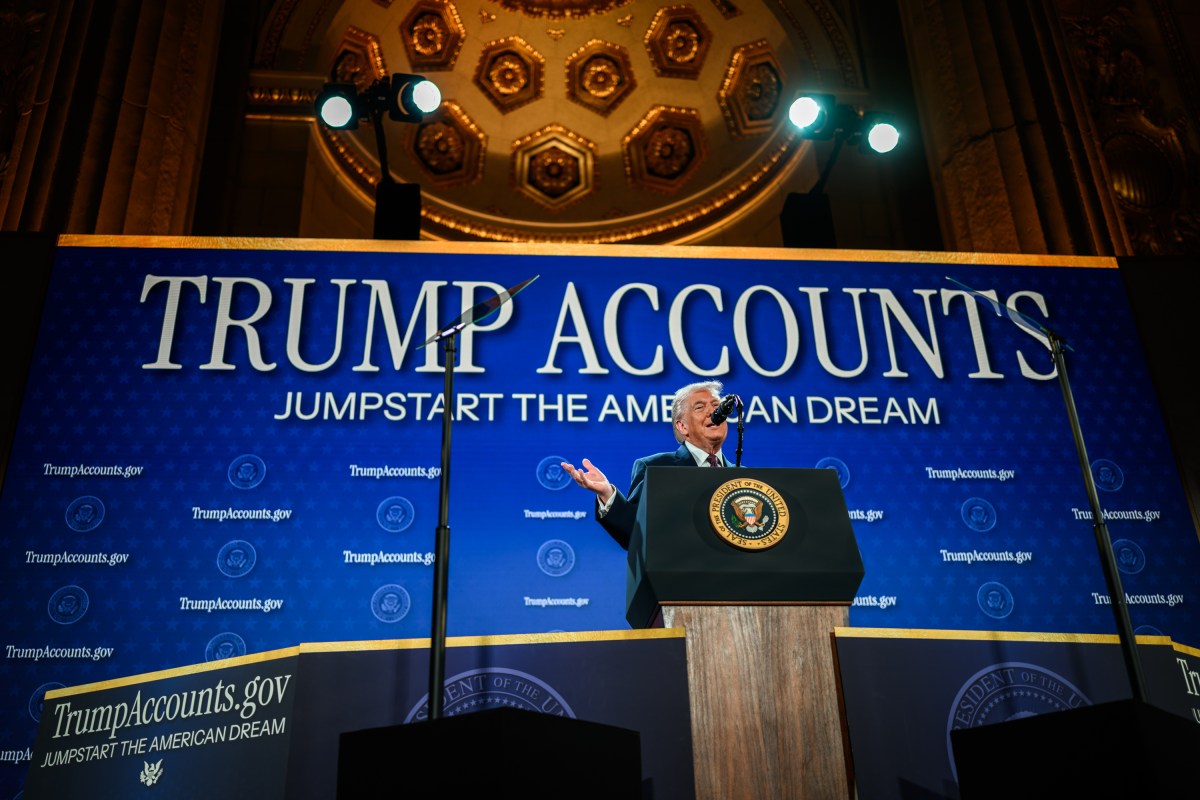 President Donald Trump delivers remarks on Trump Accounts at the Andrew W. Mellon Auditorium in Washington, D.C., Wednesday, January 28, 2026. (Official White House Photo by Daniel Torok)