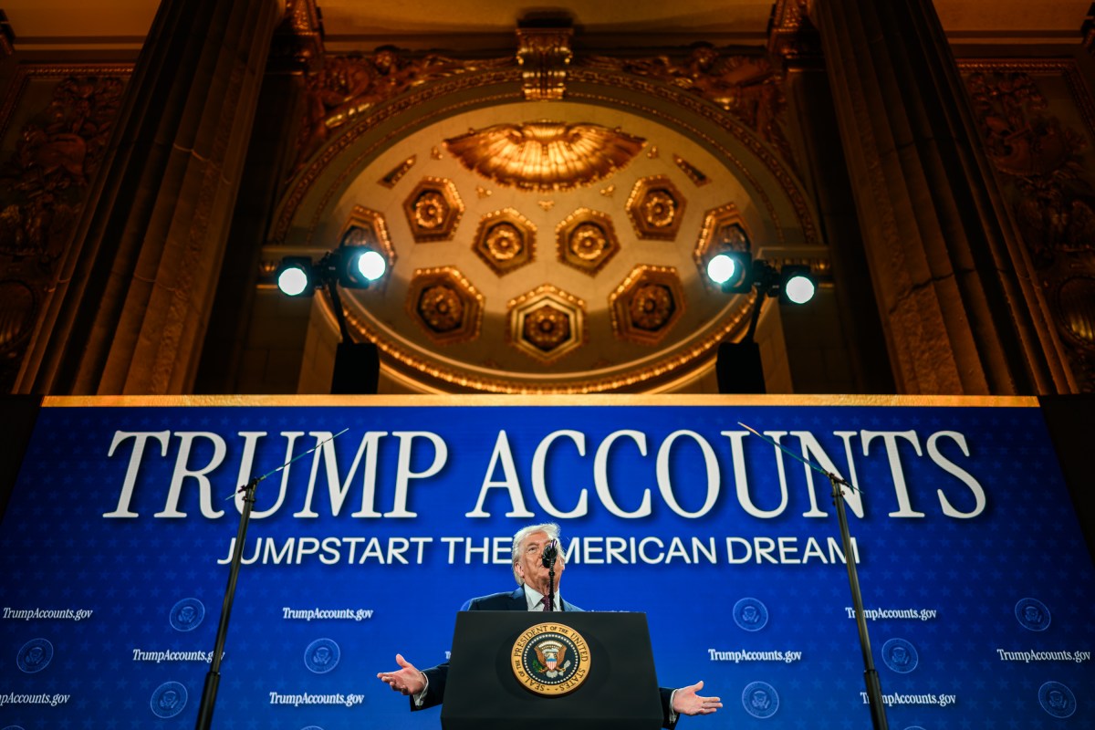President Donald Trump delivers remarks on Trump Accounts at the Andrew W. Mellon Auditorium in Washington, D.C., Wednesday, January 28, 2026. (Official White House Photo by Daniel Torok)
