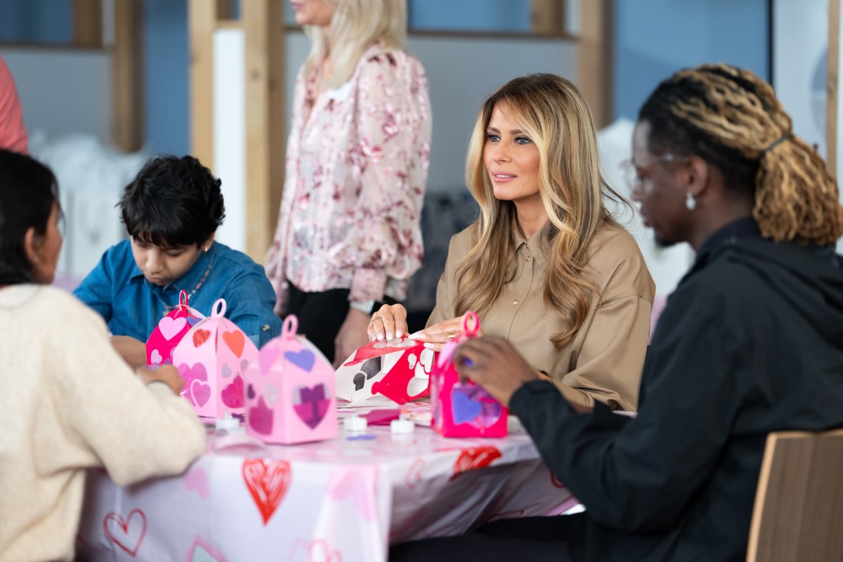 First Lady Melania Trump participates in Valentine’s Day crafts projects with patients at The Children’s Inn at the National Institutes of Health, Wednesday, February 11, 2026, in Bethesda, Maryland. Official White House Photo by Andrea Hanks)