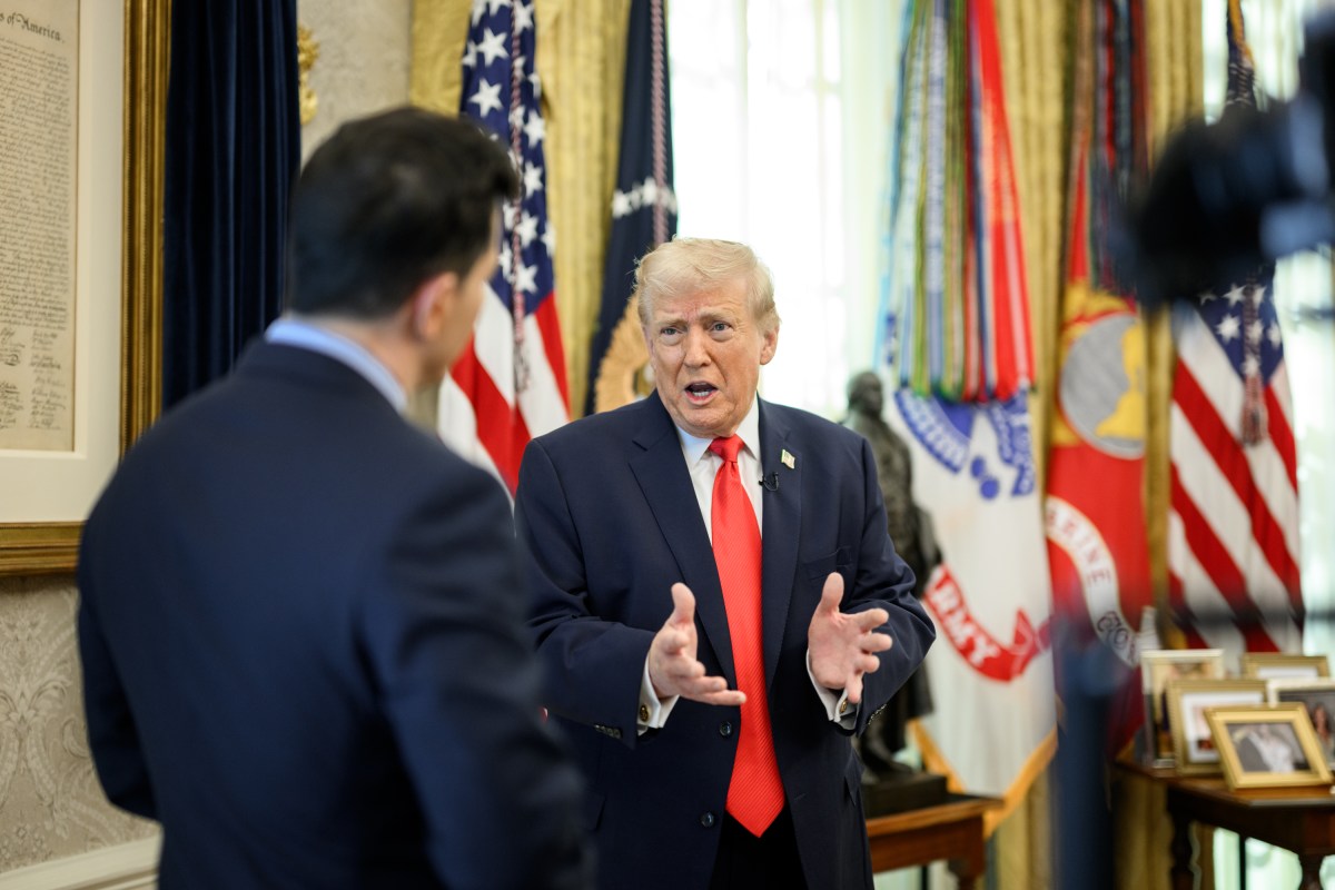 President Donald Trump sits for an interview tie NBC News anchor Tom Llamas in the Oval Office, Wednesday, February 4, 2026. (Official White House Photo by Molly Riley)
