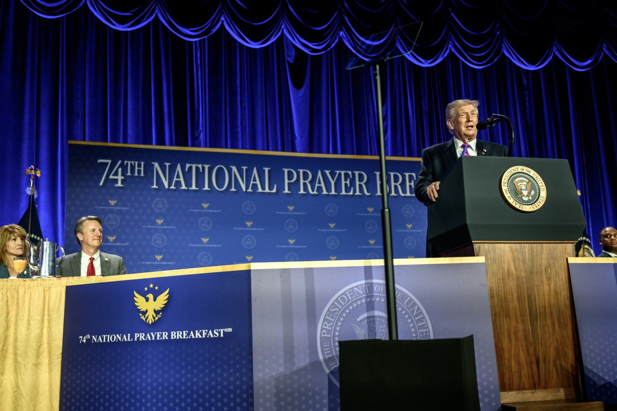 President Donald Trump delivers remarks at the National Prayer Breakfast, Thursday, February 5, 2026, at the Washington Hilton in Washington, D.C. (Official White House Photo by Molly Riley)