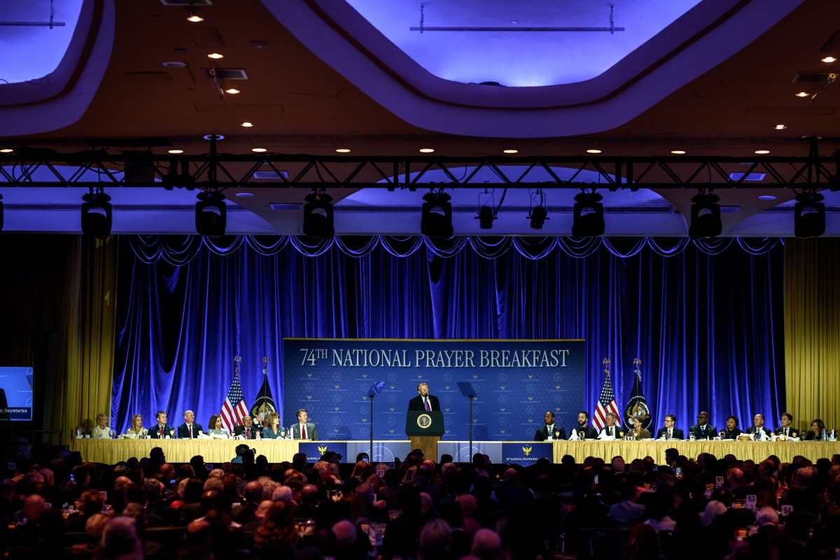 President Donald Trump delivers remarks at the National Prayer Breakfast, Thursday, February 5, 2026, at the Washington Hilton in Washington, D.C. (Official White House Photo by Molly Riley)