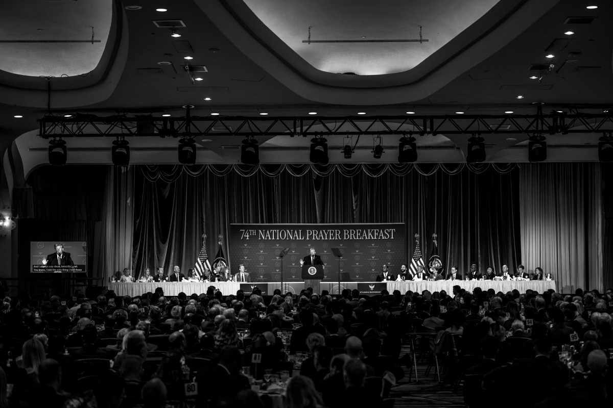 President Donald Trump delivers remarks at the National Prayer Breakfast, Thursday, February 5, 2026, at the Washington Hilton in Washington, D.C. (Official White House Photo by Molly Riley)