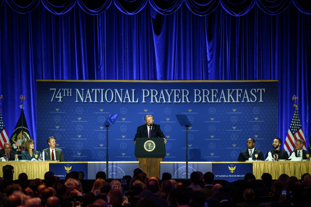 President Donald Trump delivers remarks at the National Prayer Breakfast, Thursday, February 5, 2026, at the Washington Hilton in Washington, D.C. (Official White House Photo by Molly Riley)