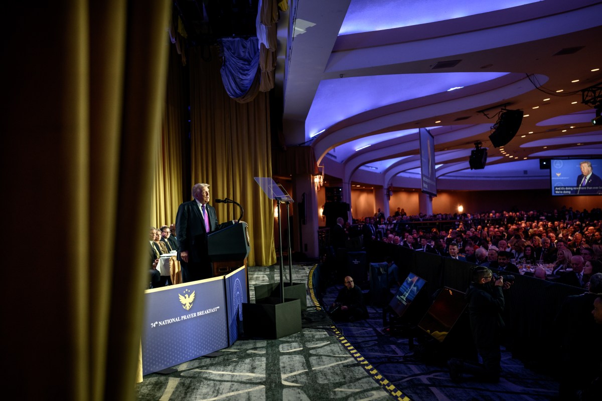 President Donald Trump delivers remarks at the National Prayer Breakfast, Thursday, February 5, 2026, at the Washington Hilton in Washington, D.C. (Official White House Photo by Molly Riley)