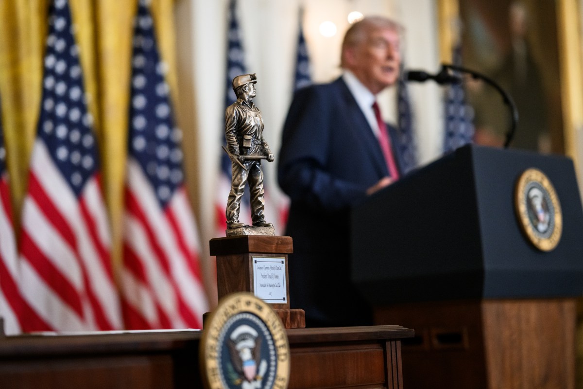 President Donald Trump delivers remarks at a Champion of Coal event in the East Room of the White House, Wednesday, February 11, 2026. (Official White House Photo by Molly Riley)