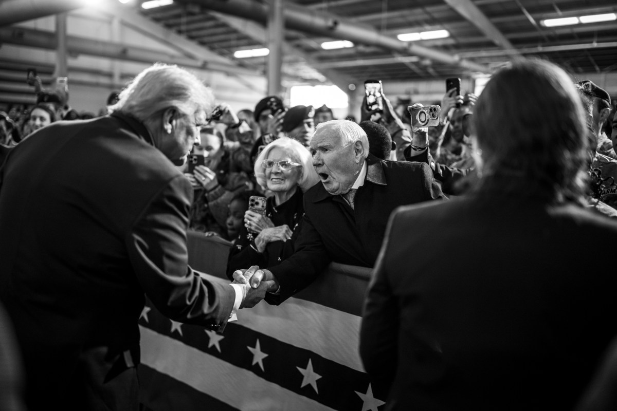 President Donald Trump greets troops after delivering remarks to military families at Fort Bragg, North Carolina, Friday, February 13, 2026. (Official White House Photo by Daniel Torok)