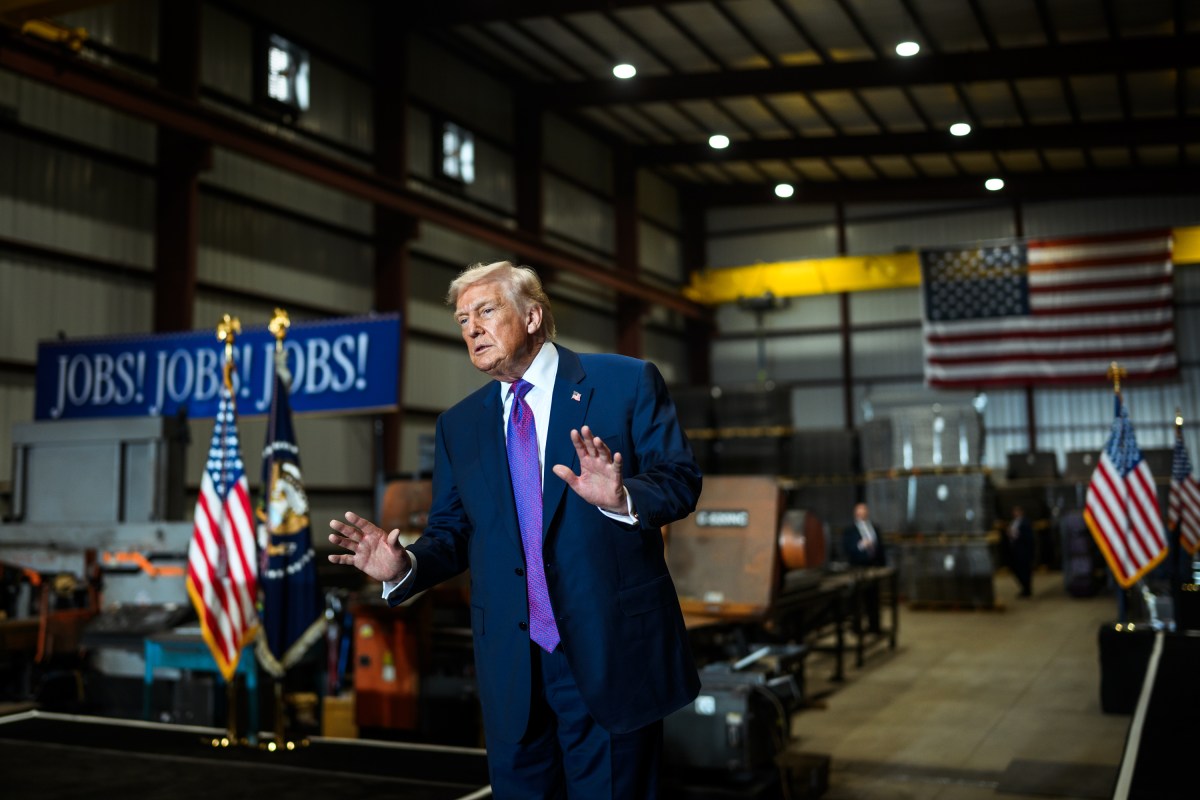 President Donald Trump delivers remarks on the economy, Thursday, February 19, 2026, at the Coosa Steel Corporation in Rome, Georgia. (Official White House Photo by Daniel Torok)
