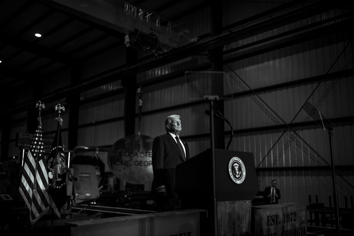 President Donald Trump delivers remarks on the economy, Thursday, February 19, 2026, at the Coosa Steel Corporation in Rome, Georgia. (Official White House Photo by Daniel Torok)