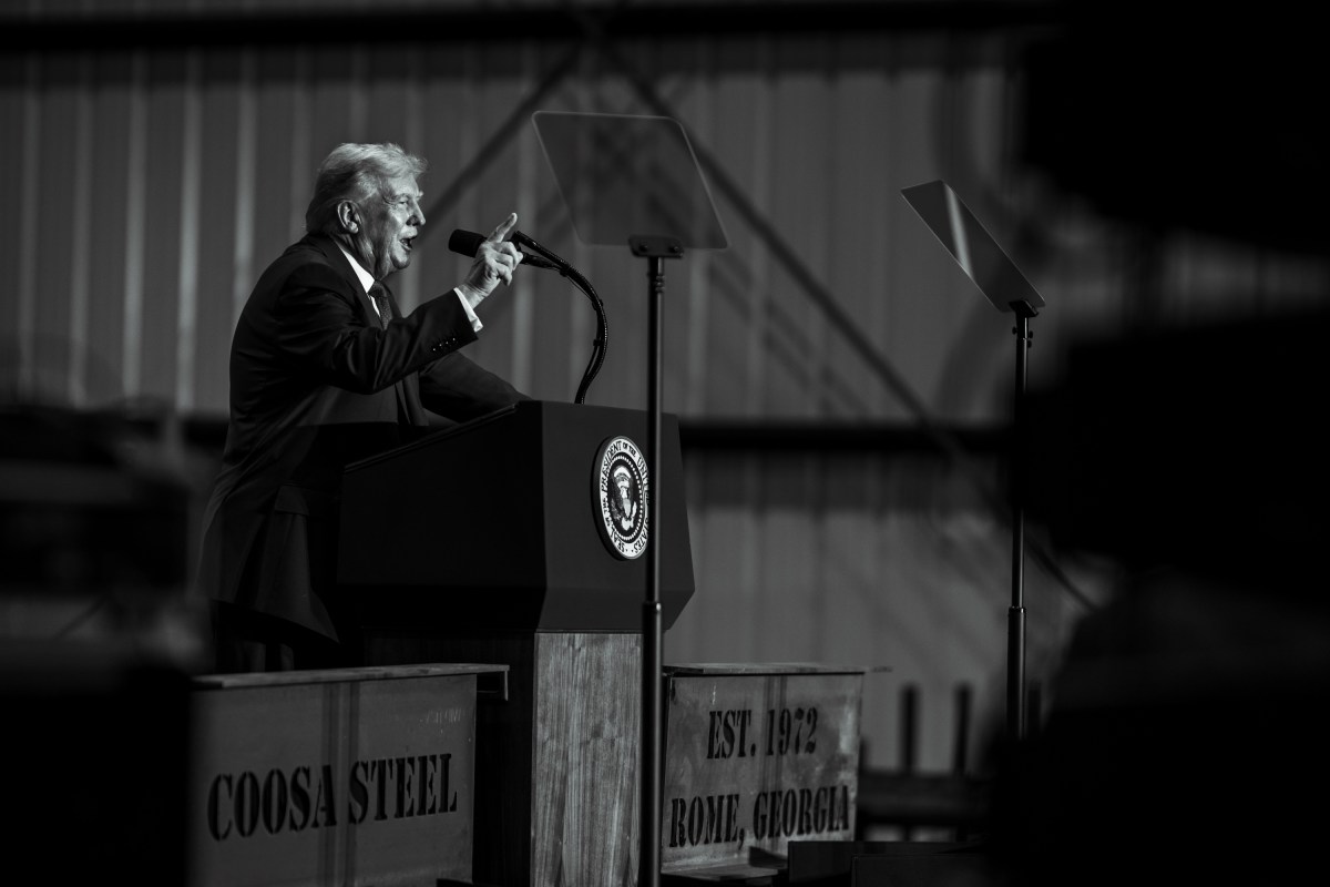 President Donald Trump delivers remarks on the economy, Thursday, February 19, 2026, at the Coosa Steel Corporation in Rome, Georgia. (Official White House Photo by Daniel Torok)