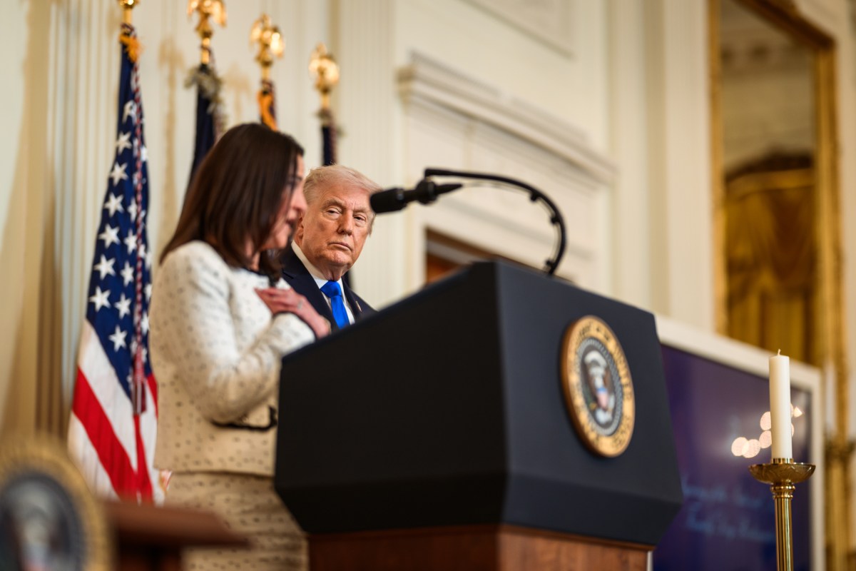 Allyson Phillips, mother of Laken Riley, delivers remarks at an Angel Families Remembrance Ceremony, Monday, February 23, 2026, in the East Room of the White House. (Official White House Photo by Daniel Torok)