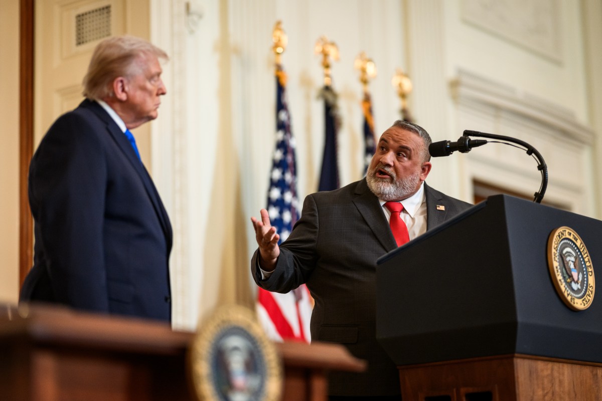 Jody Jones, brother of Rocky Jones, delivers remarks at an Angel Families Remembrance Ceremony, Monday, February 23, 2026, in the East Room of the White House. (Official White House Photo by Daniel Torok)