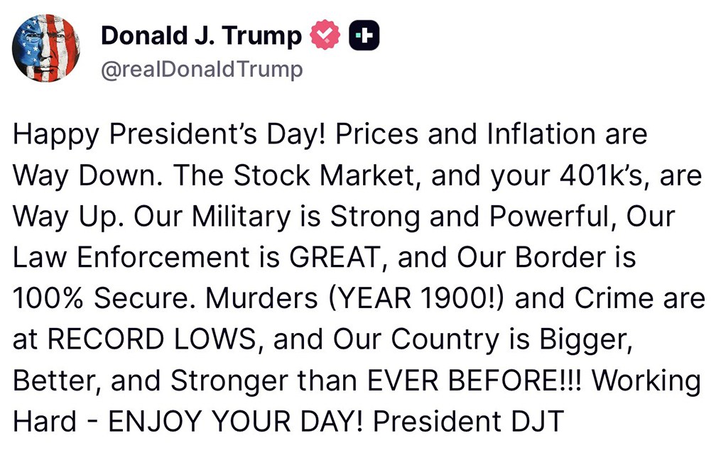 President Trump Celebrates America’s New Golden Age on Presidents’ Day ...