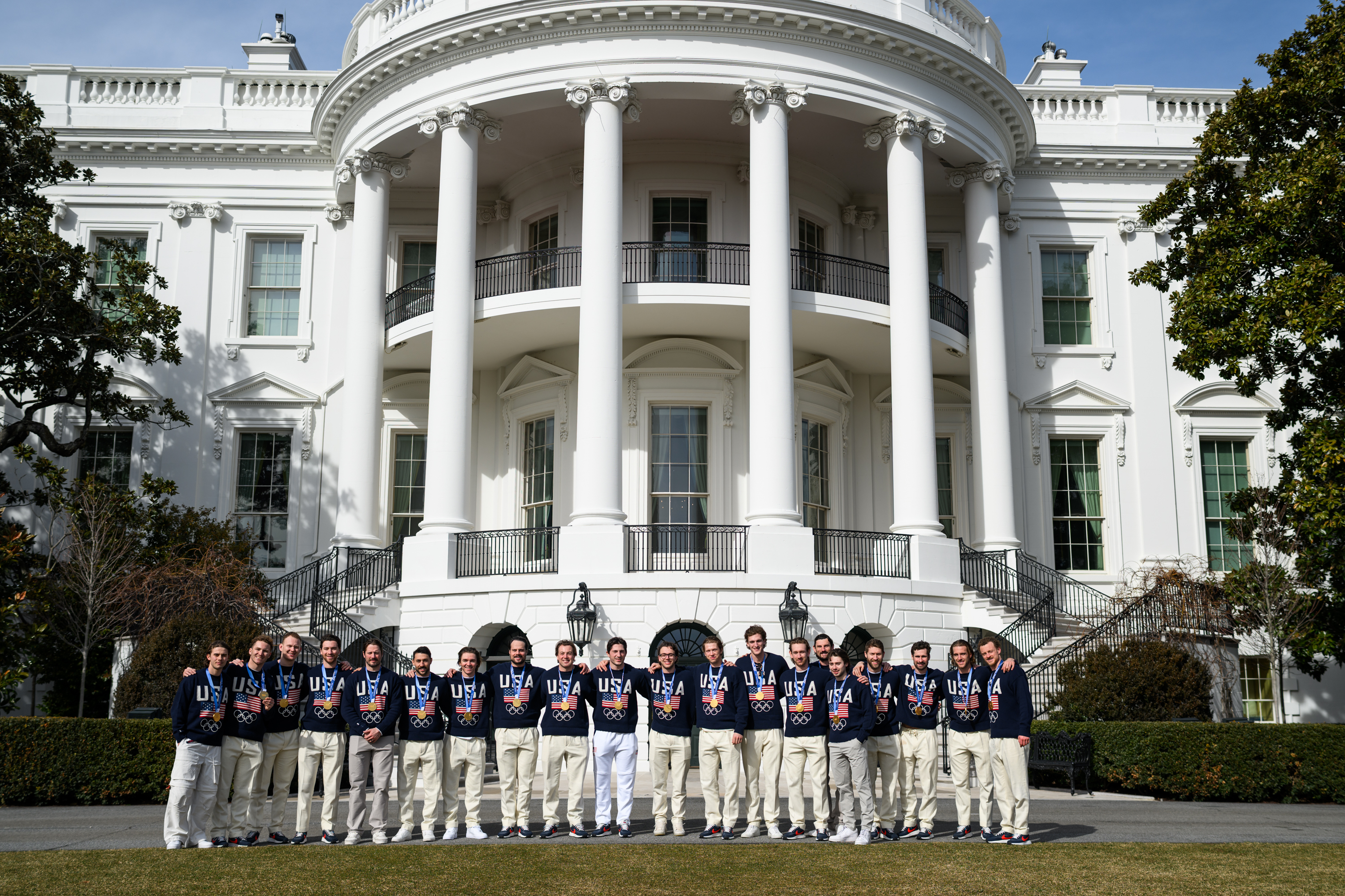 The U.S. Olympic Men’s Hockey Team visit the White House – The White House
