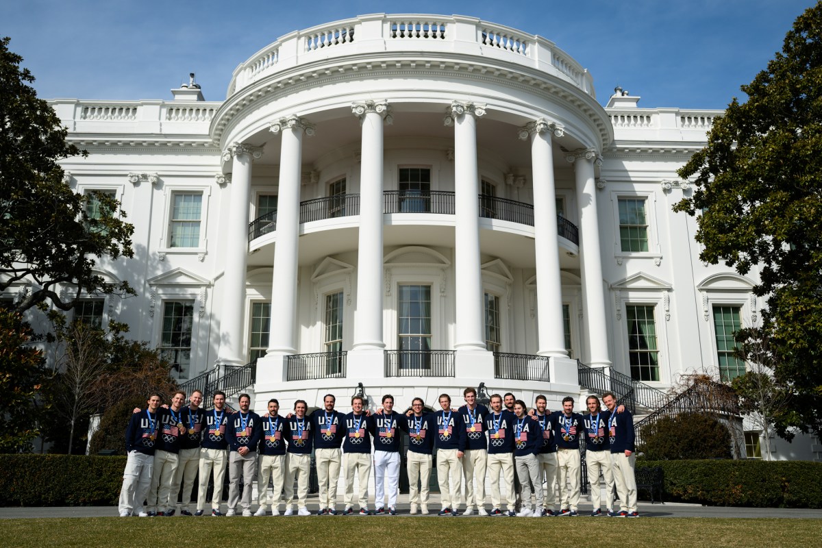 The U.S. Olympic Men’s Hockey Team tour the White House, Tuesday, February 24, 2026.  (Official White House Photo by Molly Riley)