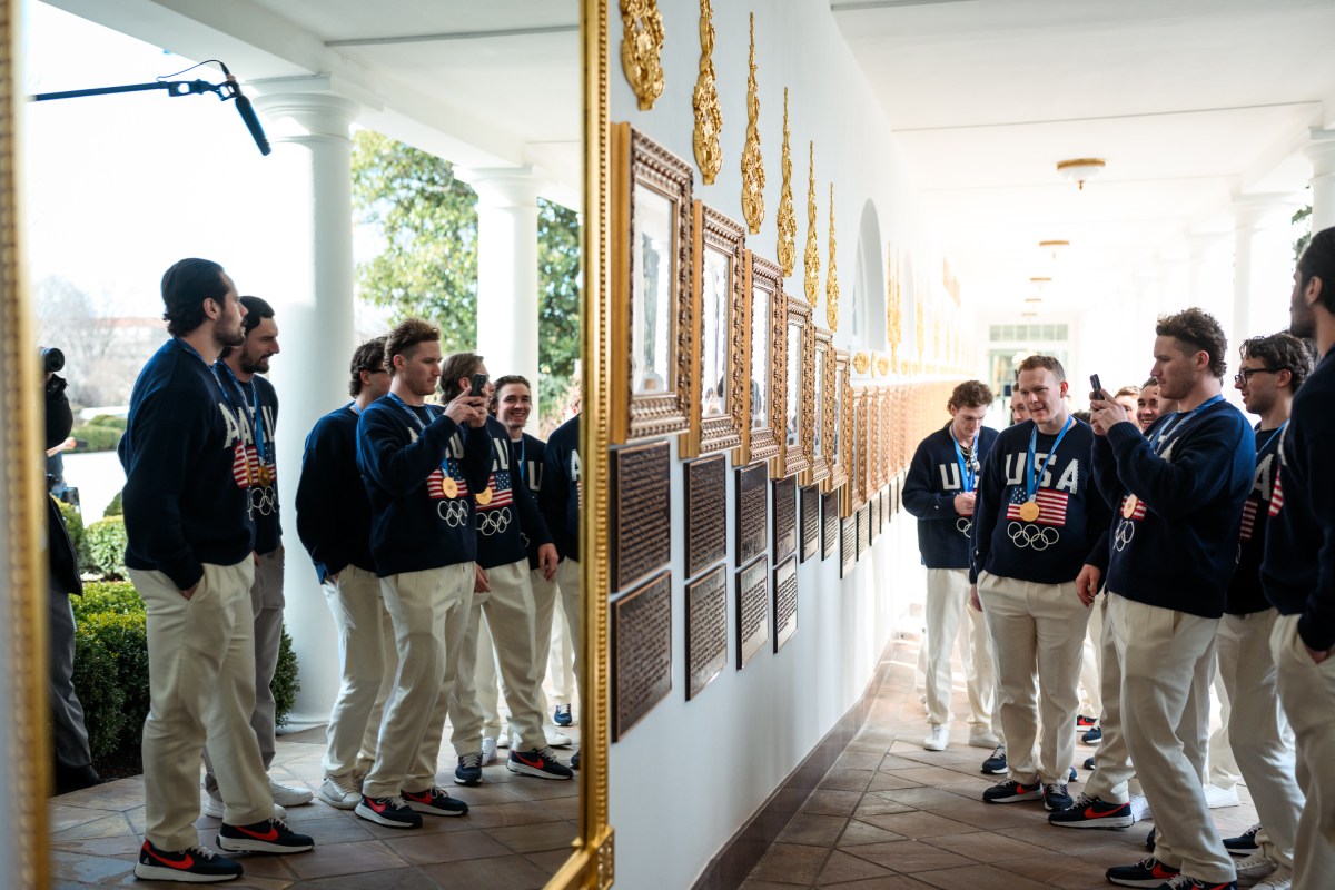 The U.S. Olympic Men’s Hockey Team tour the White House, Tuesday, February 24, 2026.  (Official White House Photo by Molly Riley)