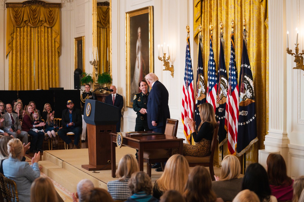 Guest speakers deliver remarks at an event celebrating Women’s History Month and National Working Mom’s Day, Thursday, March 12, 2026, in the East Room of the White House. (Official White House Photo by Cody Hendrix)