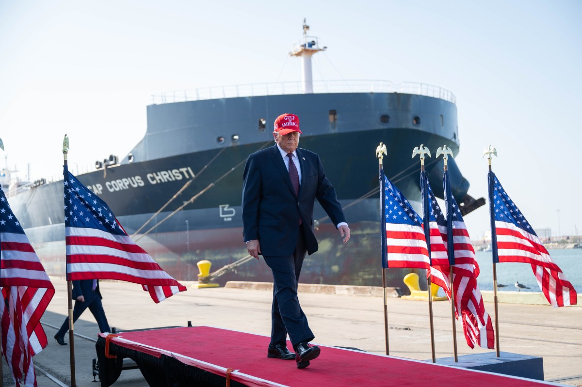 President Donald J. Trump walks out to deliver remarks on energy at the Port of Corpus Christi, Texas on Friday, February 27, 2026.  (Official White House Photo by Molly Riley)