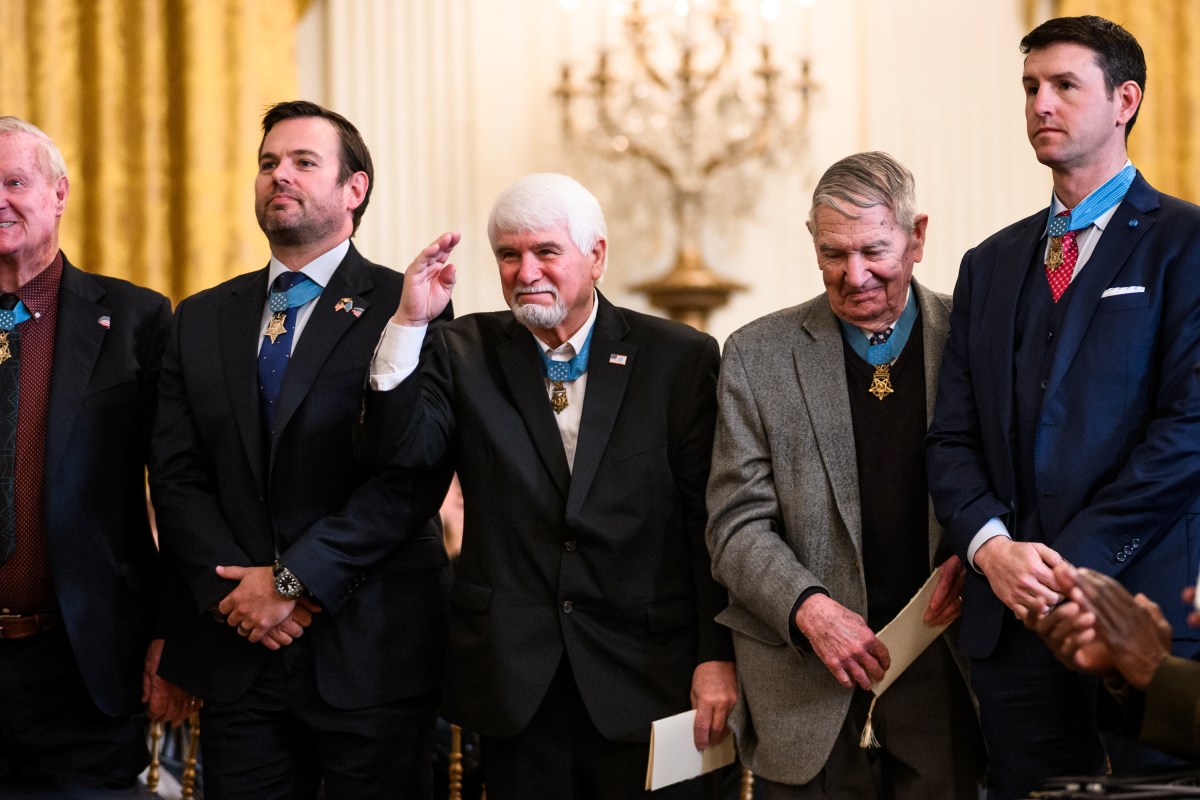 President Donald J. Trump participates in a Medal of Honor ceremony, Monday, March 2, 2026, in the East Room of the White House. (Official White House Photo by Daniel Torok)