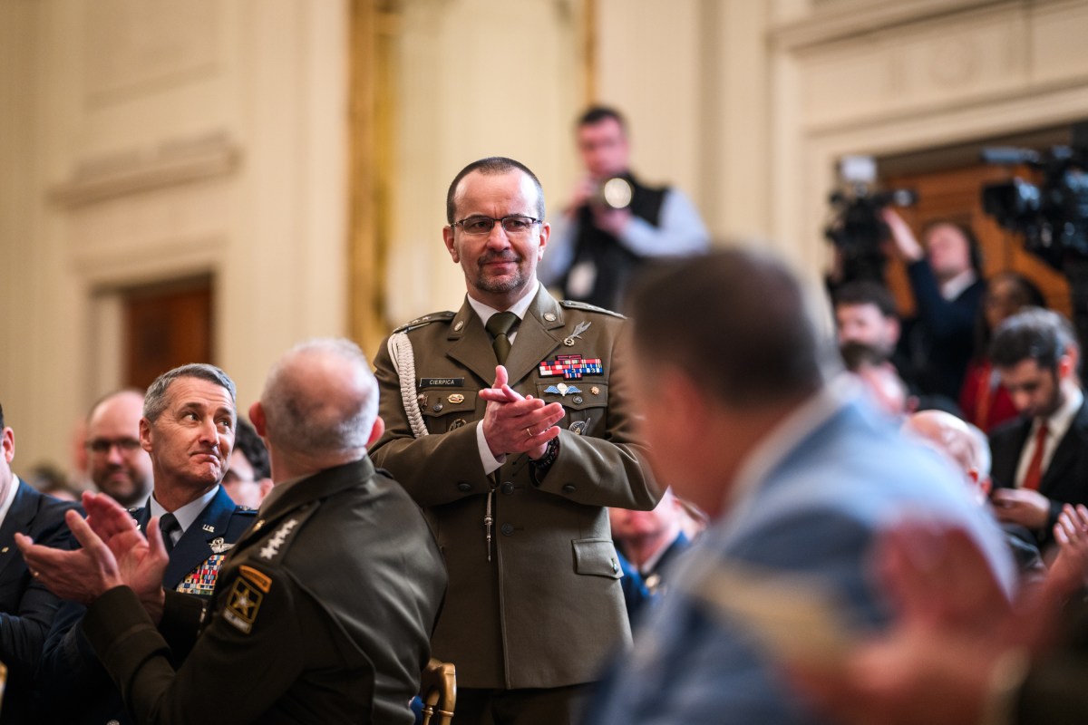 President Donald J. Trump participates in a Medal of Honor ceremony, Monday, March 2, 2026, in the East Room of the White House. (Official White House Photo by Daniel Torok)