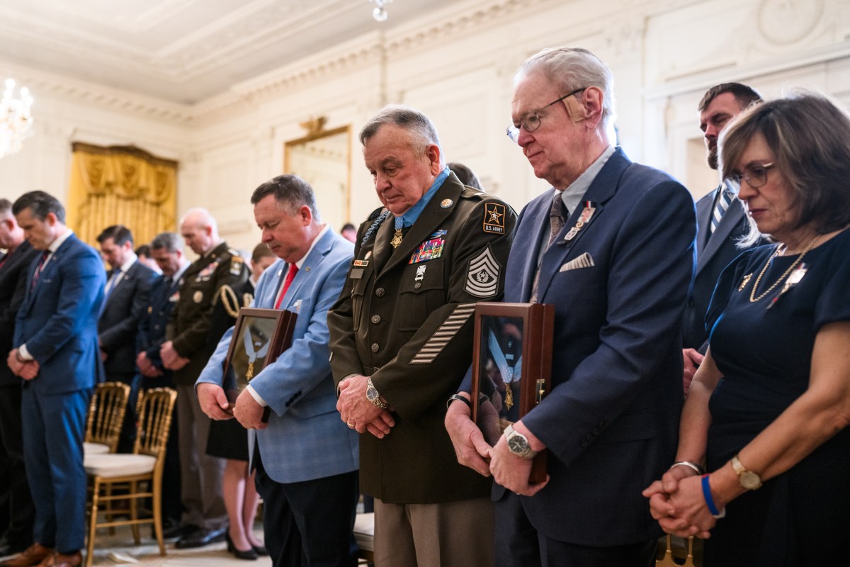 President Donald J. Trump participates in a Medal of Honor ceremony, Monday, March 2, 2026, in the East Room of the White House. (Official White House Photo by Daniel Torok)
