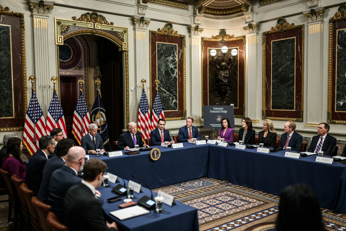 President Donald J. Trump participates in a Ratepayer Protection Pledge roundtable, Wednesday, March 4, 2026, in the Indian Treaty Room of the Eisenhower Executive Office Building at the White House. (Official White House Photo by Molly Riley)