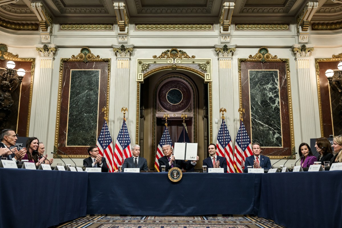 President Donald J. Trump participates in a Ratepayer Protection Pledge roundtable, Wednesday, March 4, 2026, in the Indian Treaty Room of the Eisenhower Executive Office Building at the White House. (Official White House Photo by Molly Riley)