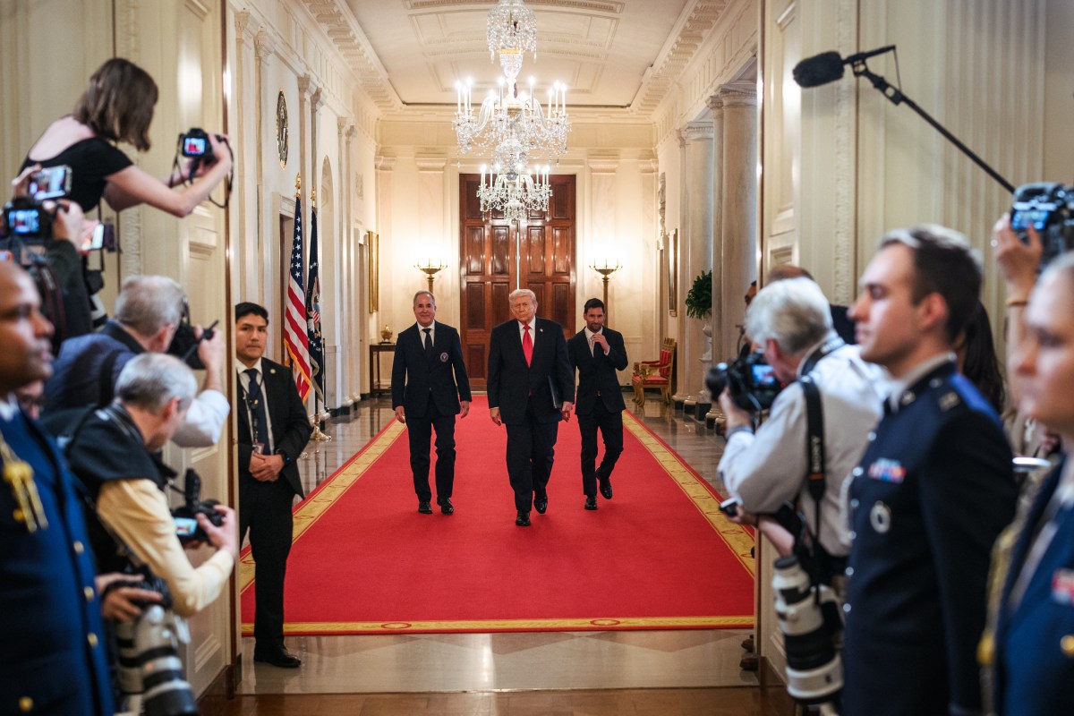 President Donald J. Trump delivers remarks at an event honoring Inter Miami CF’s Major League Soccer 2025 championship, Thursday, March 5, 2026, in the East Room of the White House. (Official White House Photo by Daniel Torok)