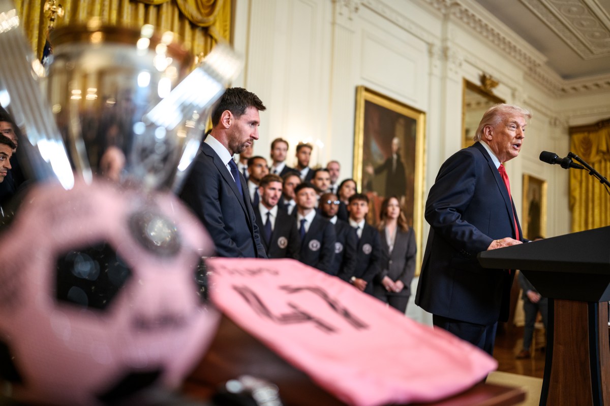 President Donald J. Trump delivers remarks at an event honoring Inter Miami CF’s Major League Soccer 2025 championship, Thursday, March 5, 2026, in the East Room of the White House. (Official White House Photo by Daniel Torok)