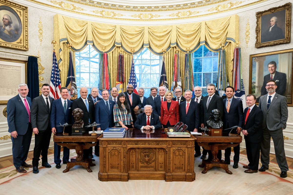 President Donald Trump meets with members of the White House Faith Office in the Oval Office, Thursday, March 5, 2026. (Official White House Photo by Molly Riley)