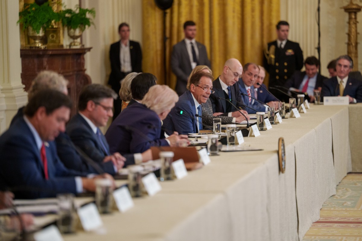 President Donald J. Trump participates in a Saving College Sports roundtable, Friday, March 6, 2026, in the East Room of the White House. (Official White House Photo by Abe McNatt)