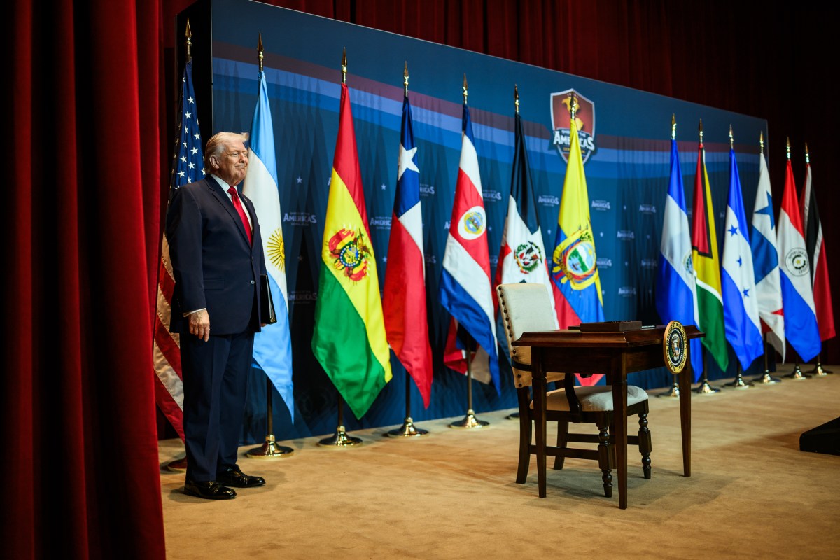 President Donald J. Trump welcomes world leaders to the Shield of the Americas summit at Trump National Doral, Saturday, March 7, 2026, in Miami, Florida. (Official White House Photo by Daniel Torok)