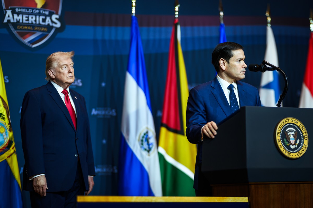 Secretary of State Marco Rubio delivers remarks during the Shield of the Americas summit at Trump National Doral, Saturday, March 7, 2026, in Miami, Florida. (Official White House Photo by Daniel Torok)