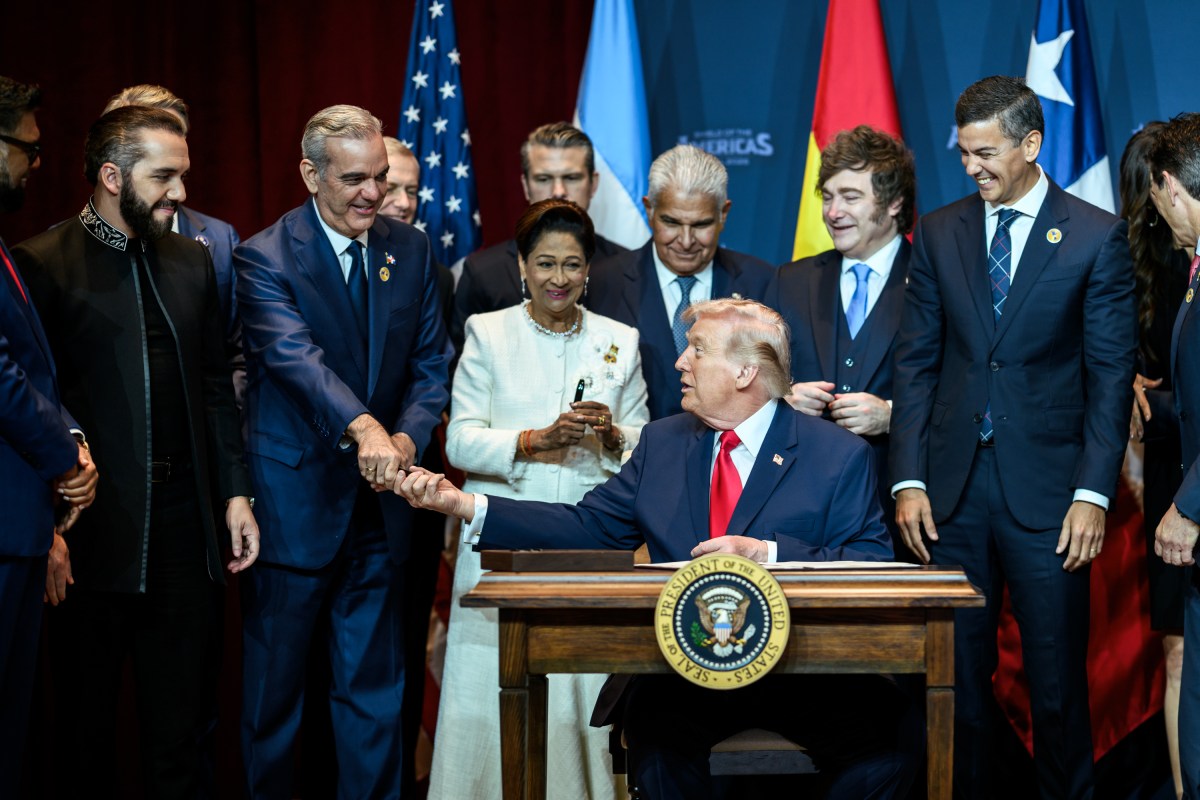 President Donald J. Trump participates in the Signing Ceremony of the Doral Charter of Liberty during the Shield of the Americas summit at Trump National Doral, Saturday, March 7, 2026, in Miami, Florida. (Official White House Photo by Molly Riley)