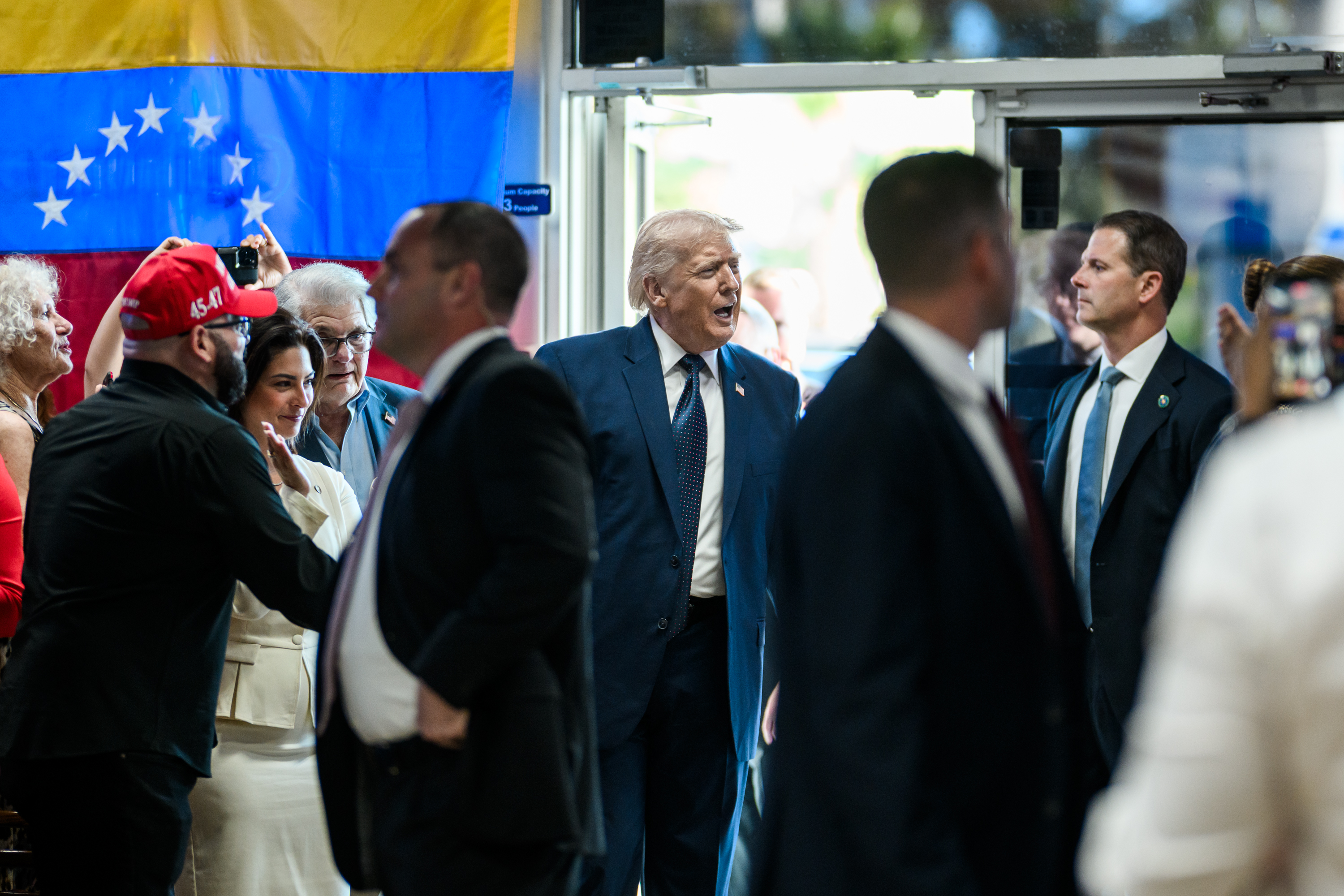 President Donald J. Trump visits the El Arepazo Doral restaurant