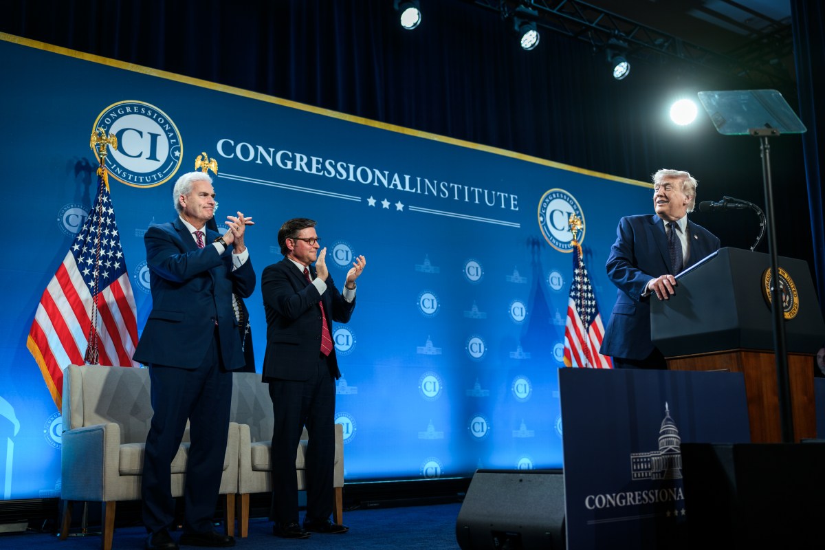 President Donald J. Trump delivers remarks at the Republican Members Issues Conference at Trump National Doral Miami, Monday, March 9, 2026, in Miami, Florida. (Official White House Photo by Molly Riley)